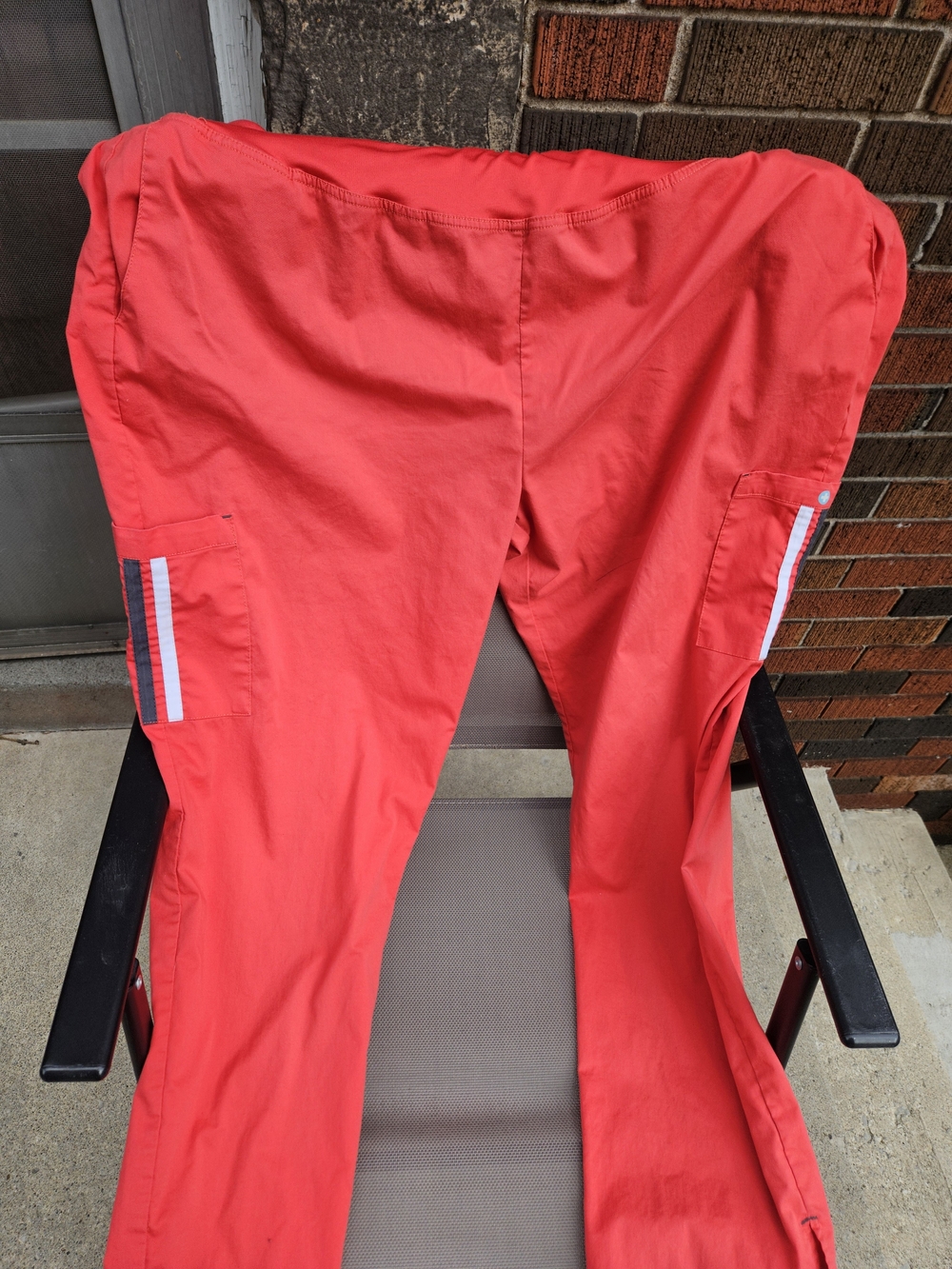 Allure White Cross Scrub Pants- Salmon